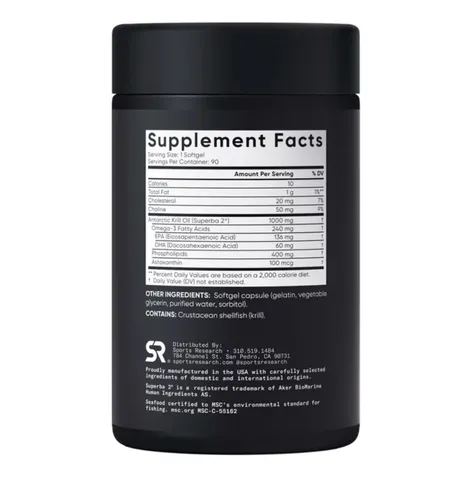 Viên Uống Krill Oil Omega 3 Sports Research - Hỗ trợ chức năng gan và tim mạch giúp ổn định xương khớp, hàng chuẩn Mỹ
