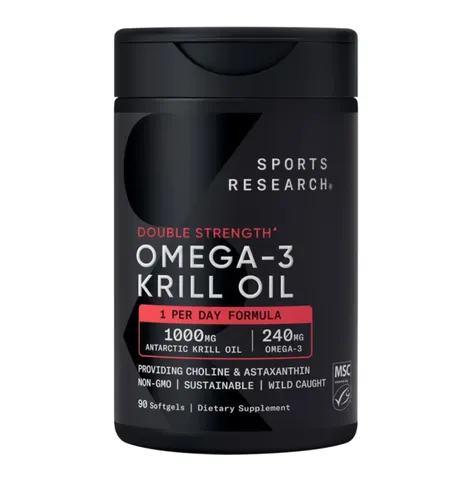 Viên Uống Krill Oil Omega 3 Sports Research - Hỗ trợ chức năng gan và tim mạch giúp ổn định xương khớp, hàng chuẩn Mỹ