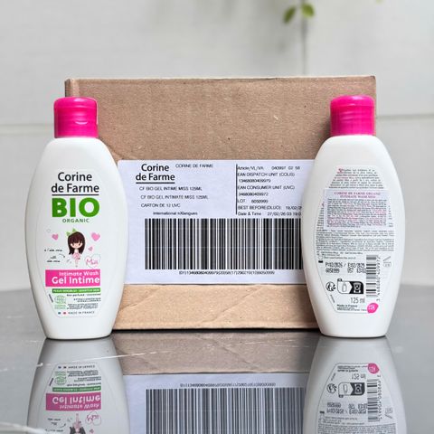 Gel Vệ Sinh Bé Gái Corine de Farme BIO Organic 125ml - Không Hương Liệu, Dịu Nhẹ Cho Bé Từ 2 Tuổi