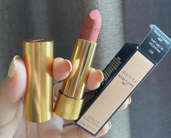 💄 Son Gucci 208 They Met in Argentina Matte Chính Hãng – Son Thỏi Lì Cao Cấp, Màu Cam Đất