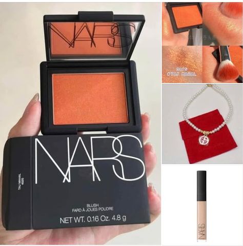 Set trang điểm gồm Má hồng Nars (màu  taj mahal 4020) + Che khuyết điểm tặng  kèm Vòng Cổ ngọc trai