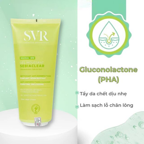 Gel rửa mặt không xà phòng cho da dầu SVR Sebiaclear Moussant 200ml