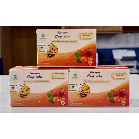 1 Hộp Kẹo ngậm ONG NÂU HK - Dịu cổ họng - ngọt lành từ thiên nhiên