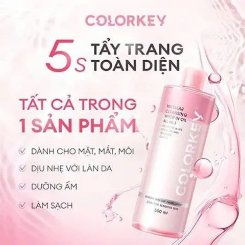 Nước Tẩy Trang 2 Lớp Colorkey Micellar Cleansing Water In Oil 500ml [hàng nhập khẩu]