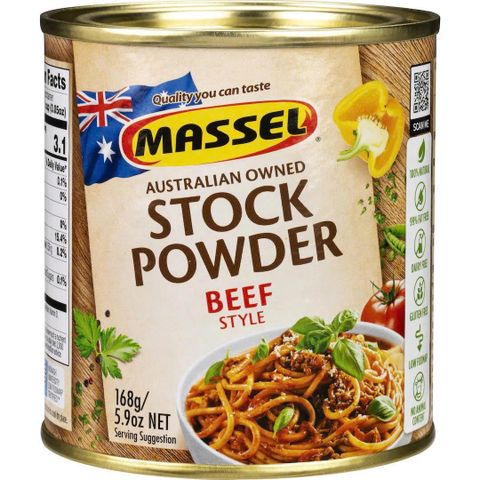 Bột Nêm Massel Stock Powder 168g Từ Úc – Vị Gà, Bò, Rau Quả