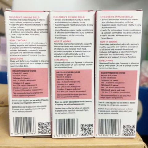 Siro Hacker Herbals Children's Immune Build |150 mL| Tăng cường hệ miễn dịch chuyên sâu & Hồi lực sau khi ốm dậy cho trẻ sơ sinh - 12 tuổi [S/P Chuẩn NZ]
