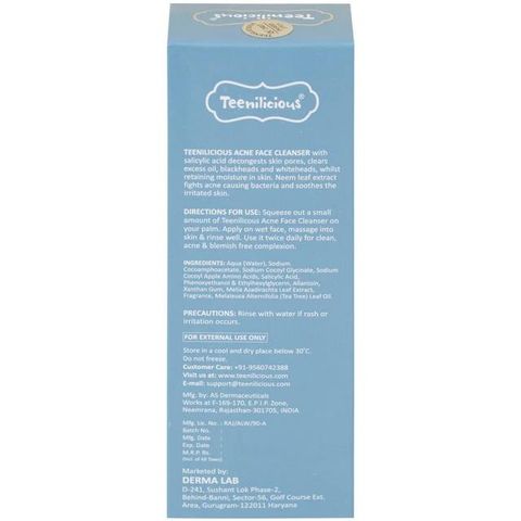 Gel rửa mặt ngừa mụn, sạch bã nhờn Teenilicious 60g