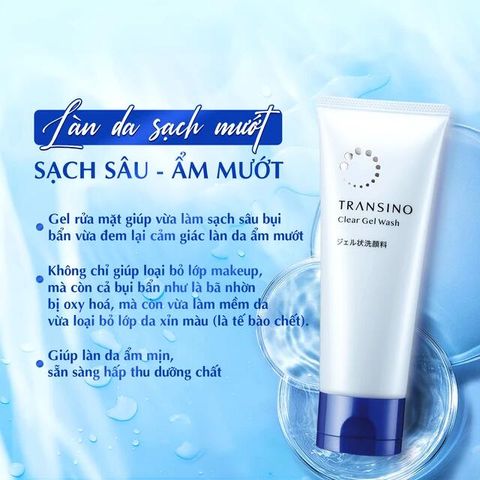 Gel rửa mặt cho da khô và da nhạy cảm Transino Clear Wash 110g