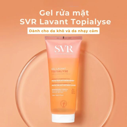 Gel rửa mặt dưỡng ẩm dành cho da khô và da nhạy cảm SVR Topialyse Gel Lavant 200ml