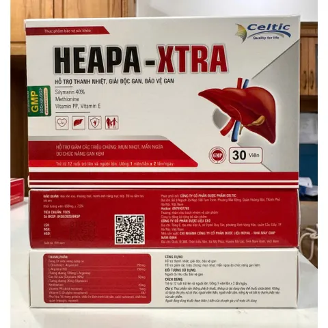 1 hộp Bổ gan Heapa-xtra, giải độc gan, mát gan - hộp 30 viên