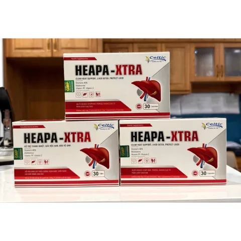 1 hộp Bổ gan Heapa-xtra, giải độc gan, mát gan - hộp 30 viên