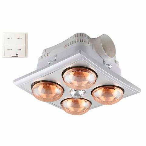 Đèn sưởi nhà tắm Heizen HE4BR 4 bóng âm trần có điều khiển