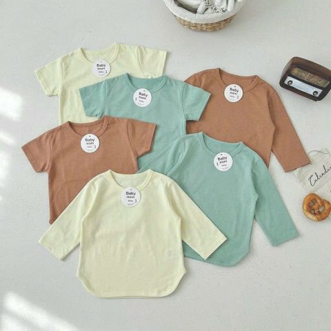 Combo 3 áo cotton basic xuân hè cho bé gái và bé trai gái 8-20kg
