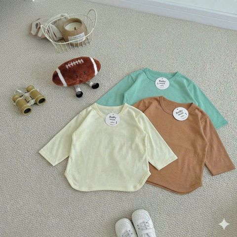 Combo 3 áo cotton basic xuân hè cho bé gái và bé trai gái 8-20kg