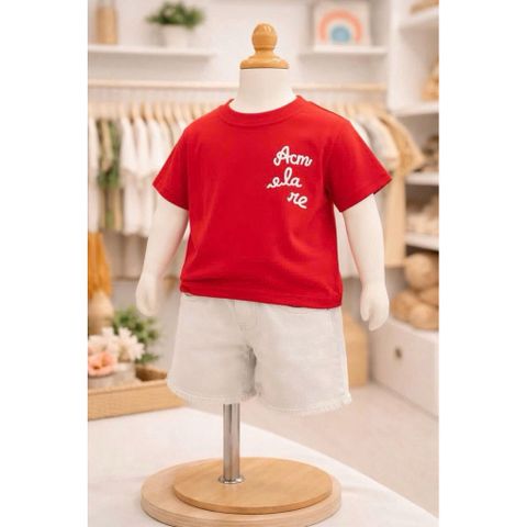 (Ảnh Thật) Áo Phông chữ cho Bé Trai và Bé Gái từ 10-20kg