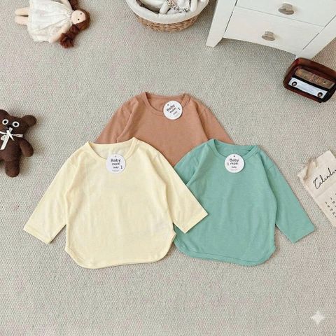 Combo 3 áo cotton basic xuân hè cho bé gái và bé trai gái 8-20kg