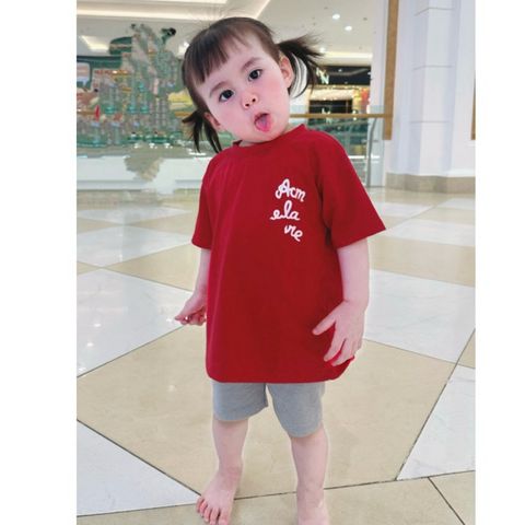 (Ảnh Thật) Áo Phông chữ cho Bé Trai và Bé Gái từ 10-20kg