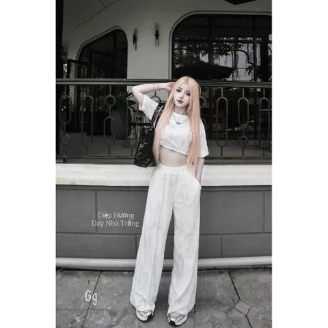Set croptop dập nổi cá tính
