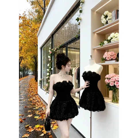 Đầm cúp kết hoa Lazer tùng bí bồng bềnh kèm  bảo hộ