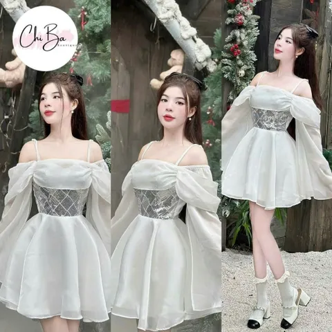 Set thiết kế chất tơ QC cao cấp 2 lớp mút ngực phối kim sa 2 lớp