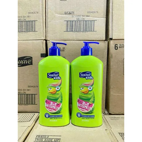 Sữa tắm gội xả Suave Kids 3 in 1 mẫu mới chai có vòi 532ml MỸ