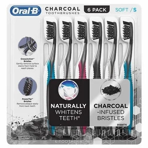 ( BILL US ) SÉT bàn chải đánh răng Oral-B Cross Action Advanced soft - MEDIUM - CHARCOAL