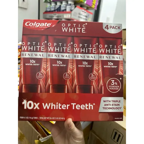 [ XẢ KHO HSD  6 - 7 / 2025 ]  Kem đánh răng Colgate Optic White Renewal 10X WHITER TEETH STAIN PREVENTION   NỘI ĐỊA MỸ