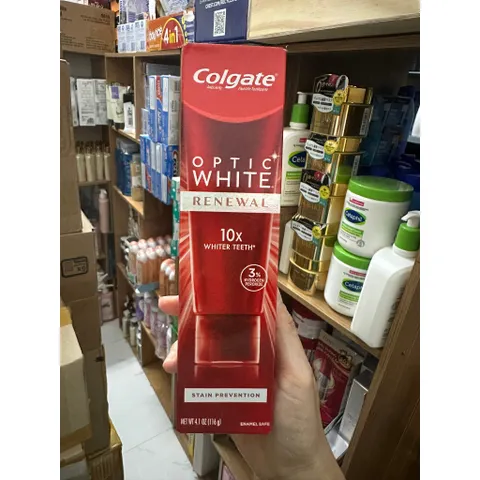 [ XẢ KHO HSD  6 - 7 / 2025 ]  Kem đánh răng Colgate Optic White Renewal 10X WHITER TEETH STAIN PREVENTION   NỘI ĐỊA MỸ
