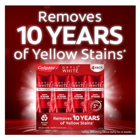 Lốc 4 HSD  6 - 7 /2025  Kem đánh răng Colgate Optic White Renewal 116g *4 nội địa Mỹ