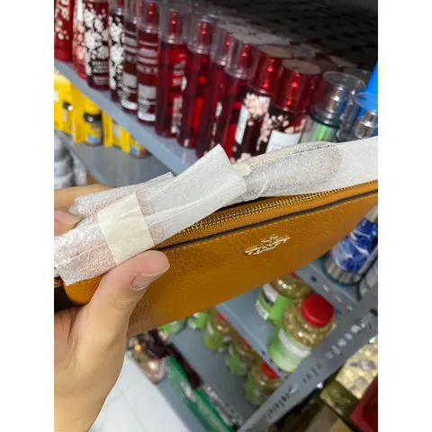 [ Ảnh thật ] VÍ NỮ COACH 6644 Double Zip Wallet BUTTERSCOTCH CHÍNH HÃNG