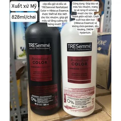 Dầu Gội Giữ Màu, Phục Hồi Dành Cho Tóc Nhuộm Tresemme Shampoo Revitalized Color 828ml Mỹ