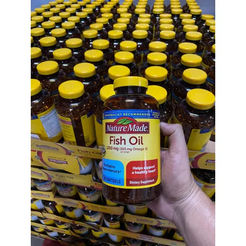 [  MẪU MỚI 300 VIÊN ] Dầu cá cao cấp Fish Oil 1200 mg 360 mg Omega3 Nature Made MỸ