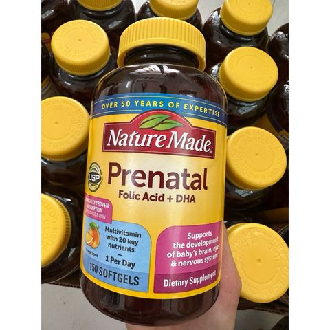 [ MẪU MỚI 2024 ] 150 Viên Uống Dinh Dưỡng Nature Made Prenatal DHA cho bà bầu  NỘI ĐỊA MỸ