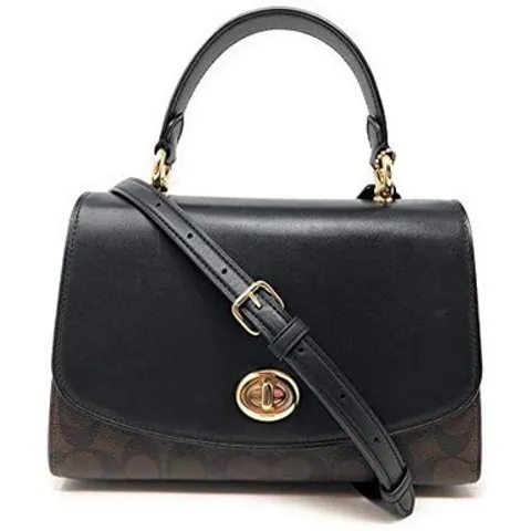 Túi xách da nữ COACH Tilly Top Handle Satchel With Signature Canvas F76620 IM/BROWN/BLACK CHÍNH HÃNG MỸ