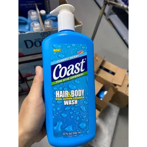 Sữa Tắm Gội Coast Hair & Body Wash Classic Scent – 946ml CHAI VÒI Sản Xuất Mỹ