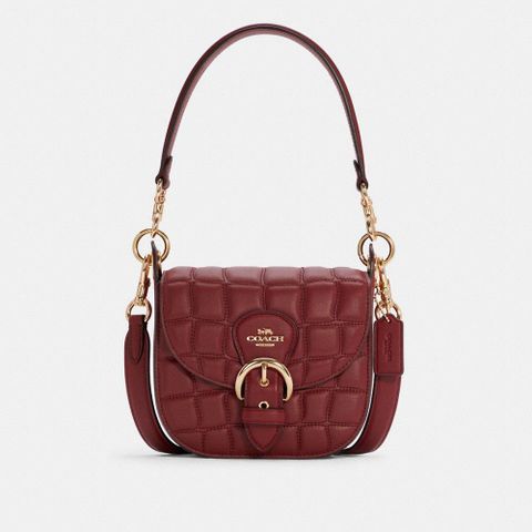 Túi xách COA Quilted Croc Kleo 17 màu Cherry - chính hãng