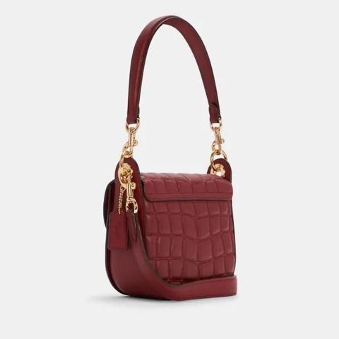 Túi xách COA Quilted Croc Kleo 17 màu Cherry - chính hãng