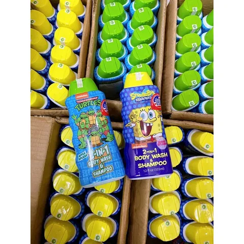 ( XẢ KHO HSD 01/2025 ) Tắm gội trẻ em Sponge Bob 2 trong 1 355ml Mỹ