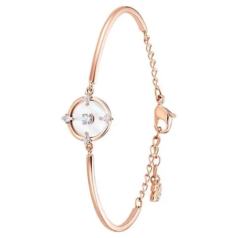 [ XẢ KHO NGHỈ BÁN ]  Vòng tay nữ  Swarovski Bilezik NORTH:BANGLE GLASS CZWH/ROS MG M 5551800