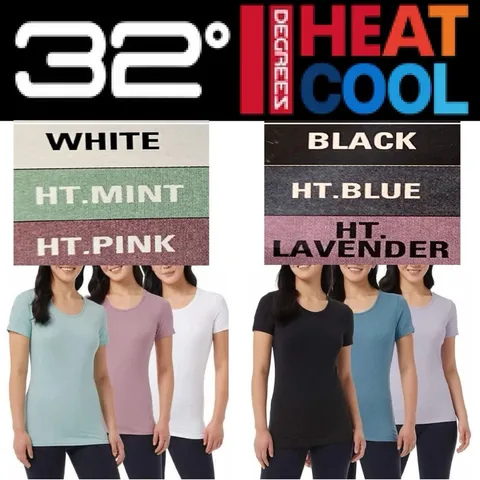 [ SIZE S COSTCO MỸ  ] Set 3 Áo Thun Lạnh Nữ 32 DEGREES Ladies' Cool Tee 3-pack MỸ