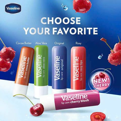 Son Dưỡng Môi Mềm Mịn Vaseline, Chiết Xuất Bơ Cacao, Lô Hội, Hồng Xinh 4.8g