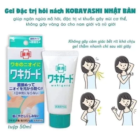 Gel GIẢM hôi nách, ngăn mồ hôi KOBAYASHI tuýp 50ml
