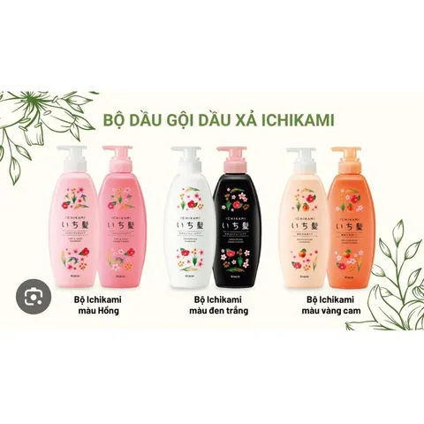 [ XẢ KHO MẪU CŨ SX 2022 ] Set Dầu gội xả Ichikami Kracie chai 480ml x 2 CHAI