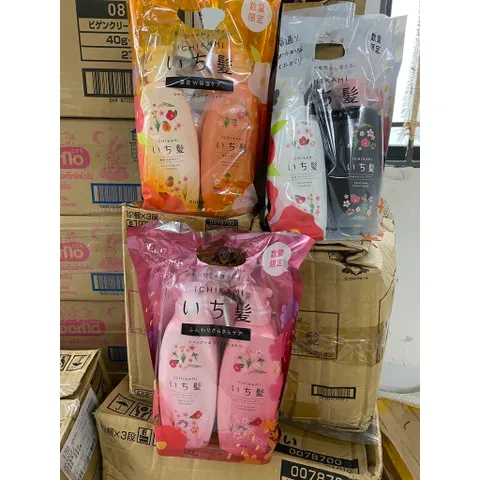 [ XẢ KHO MẪU CŨ SX 2022 ] Set Dầu gội xả Ichikami Kracie chai 480ml x 2 CHAI
