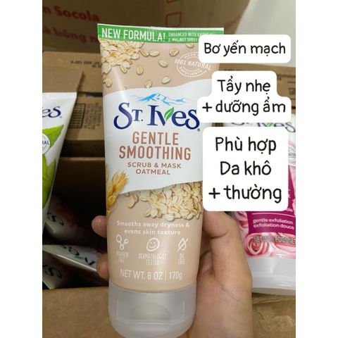 [ Chính hãng ] SỮA RỬA MẶT KẾT HỢP Tẩy Tế Bào Chết St.Ives Blackhead Clearing Green Tea Scrub 170gr MỸ