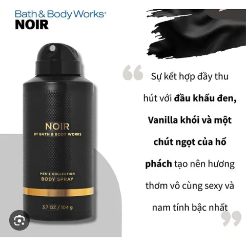 [ VUI LÒNG ĐỌC KĨ MIÊU TẢ ] Xịt Khử Mùi Bath & Body Works Body Spray NOIR 104Gr