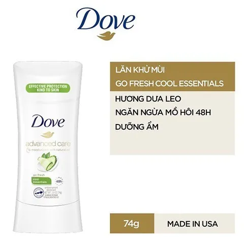 [ MỸ ] Lăn khử mùi hương dưa leo Dove Advanced Care Cool Essentials 74g