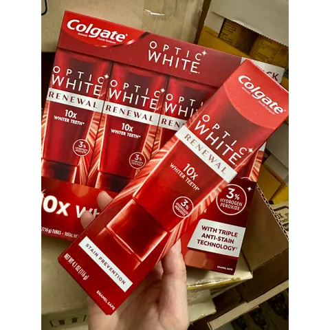 [ XẢ KHO HSD 6 - 7 /2025  ] MẪU MỚI SẢN XUẤT 2024 COSTCO MỸ Kem đánh răng Colgate Optic White Renewal 116GR