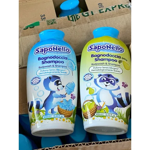 [ HSD 13.01.2026 ] Sữa tắm gội SapoNello trẻ em 400ml giúp bé yêu luôn sạch sẽ, thơm tho, dưỡng ẩm