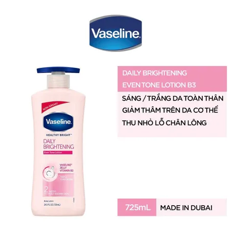 [ Mẫu Mới DAILY BRIGHTENING ]  Sữa Dưỡng Thể trắng da Toàn Thân VASELINE Body Lotion (725ml)